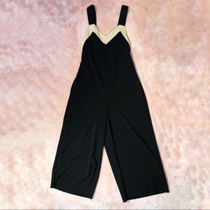 ZARA - S - Nude Black satin Tie Jumpsuit